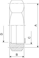 NUT (HEXAGON) IDF 63.5-304