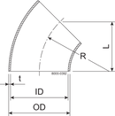 BEND 45 BS DN40 HSF2 1.4307