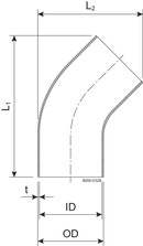 BEND 45-BL-51-HSF3-1.4404