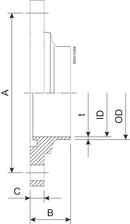 FLANGE W. O-RING 76.1-316L