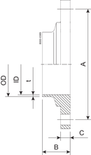 FLANGE NO O-RING 101.6-316L