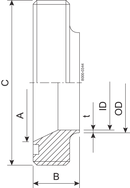 RED. MALE PART 51-38-316L